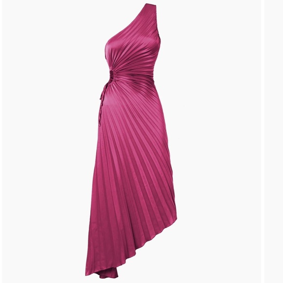 Commense Dresses & Skirts - Commense bold in pleat satin cutout maxi dress